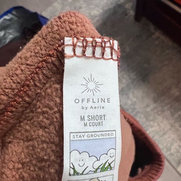 Aerie Rust Cozy Wide Leg Lounge Pants, Size M Short - Picture 3 of 4